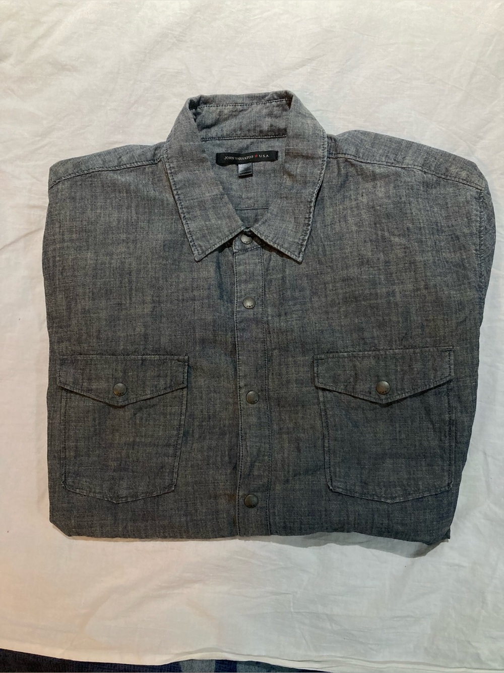 John Varvatos USA Snap Button Down Shirt, Men’s size large